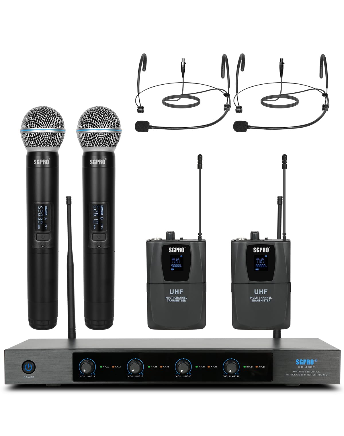 S*I様 プロ仕様UHFワイヤレスマイクシステム Wireless Microp Amazon.com: SGPRO 4-Channel Wireless Microphone System - 250Ft
